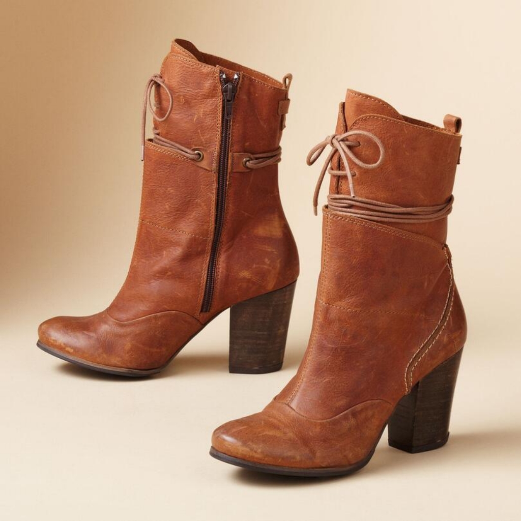 Anthropologie Brown Leather Ankle Boots